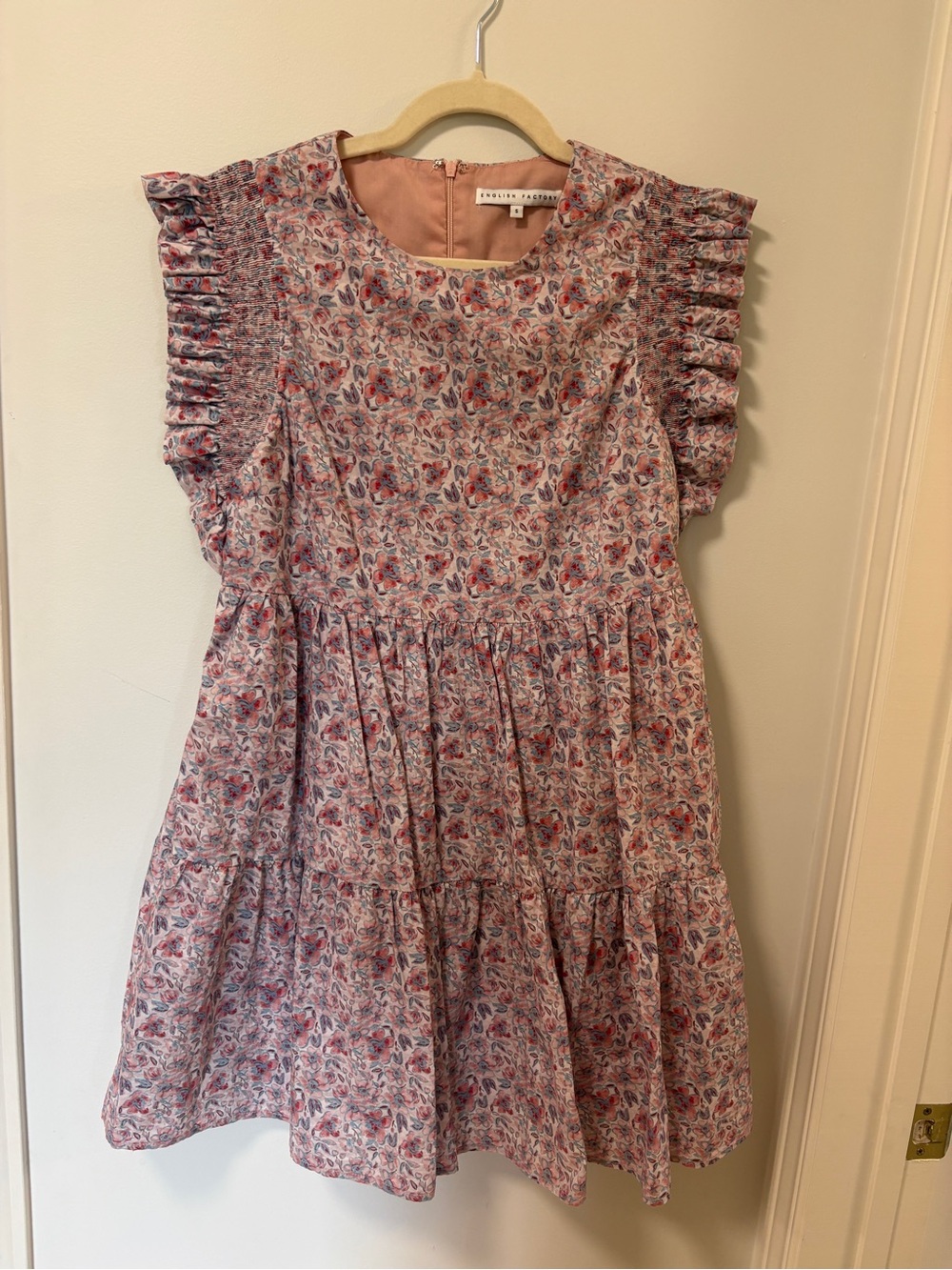 English Factory Dress Baby Doll Ruffle Mini Floral Size Small Girlhood Coquette